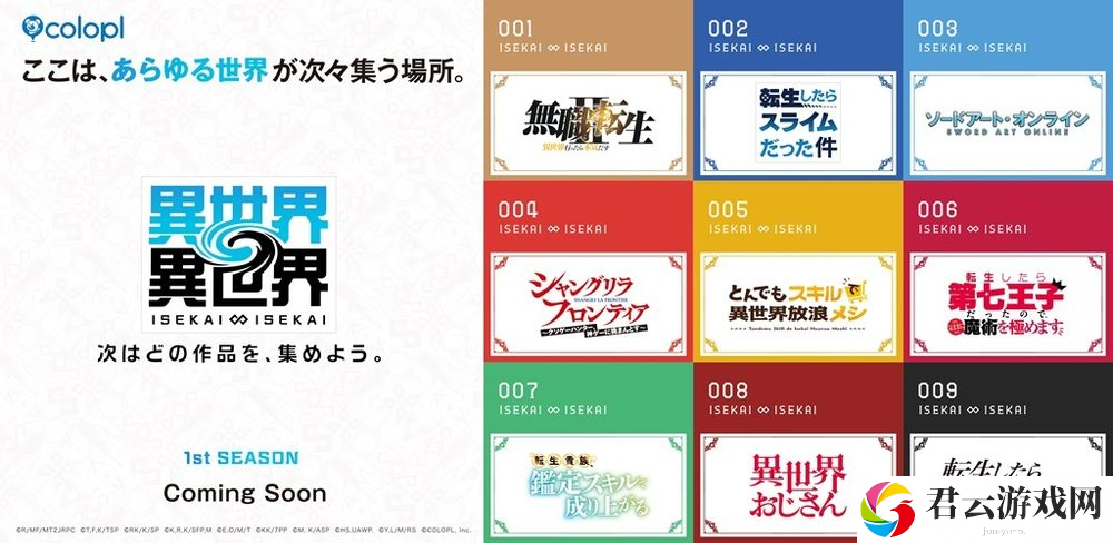 COLOPL异世界题材新作游戏《异世界∞异世界》公布1st SEASON 登场动画作品