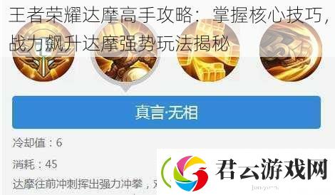 王者荣耀达摩高手攻略