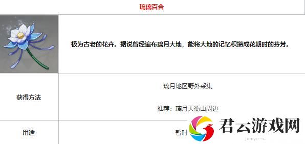 原神琉璃百合怎么获取