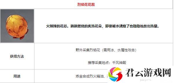 原神烈焰花花蕊怎么获取