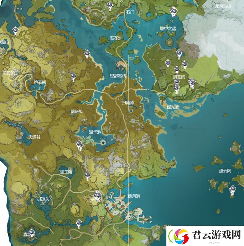 原神璃月区域特产分布图-原神攻略
