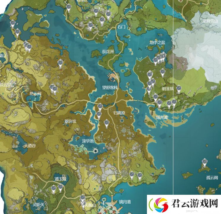 原神璃月区域特产分布图