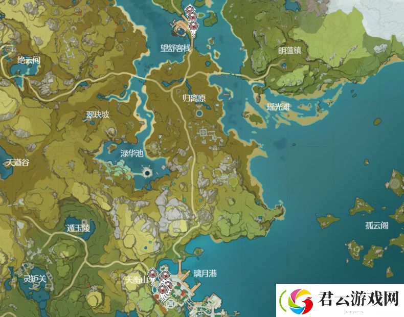 原神璃月区域特产分布图