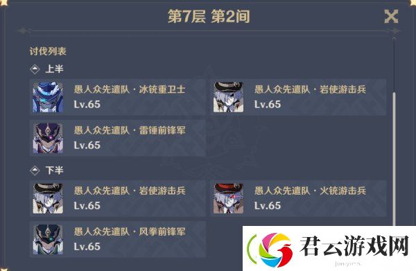 原神深渊7层阵容推荐