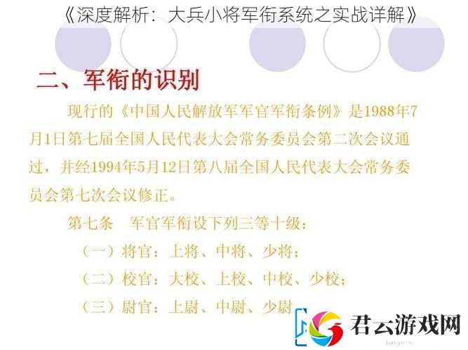 深度解析：大兵小将军衔系统之实战详解