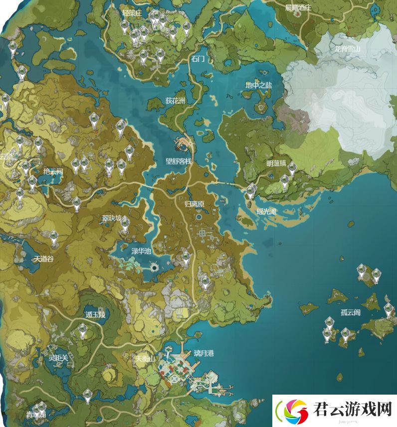 原神璃月区域特产分布图