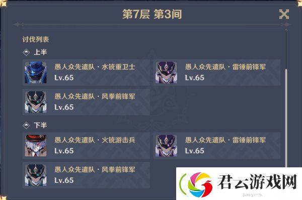 原神深渊7层阵容推荐