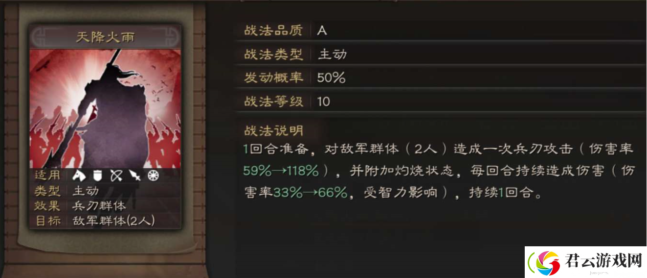 三国志战略版天降火雨战法评测-三国志战略版攻略