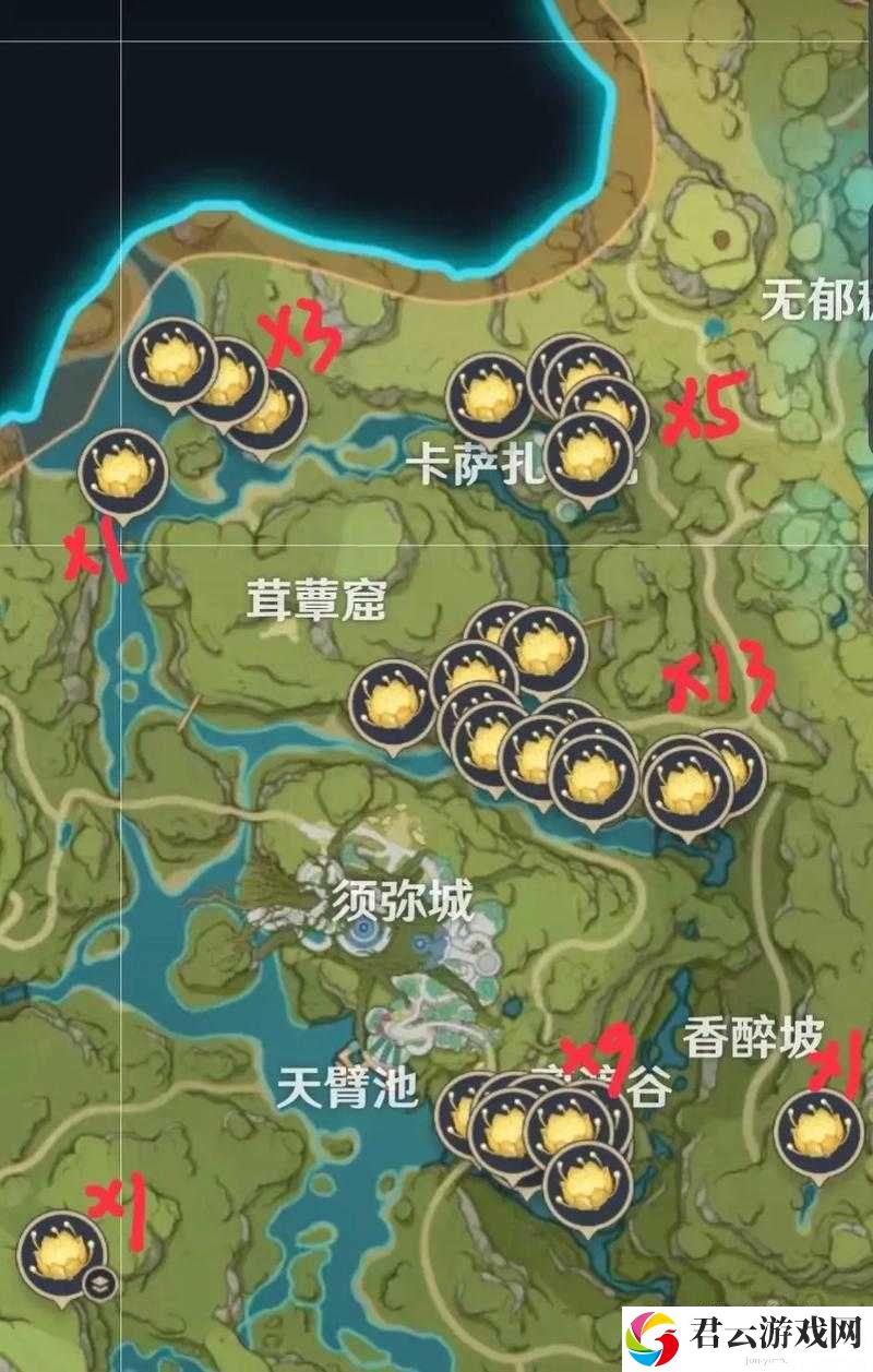 原神月莲高效采集攻略，全面汇总快速采集路线图指南