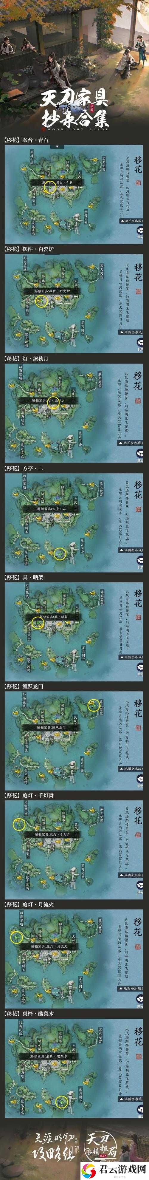 天涯明月刀手游家具图纸究竟藏在哪？抄录坐标全攻略揭秘！