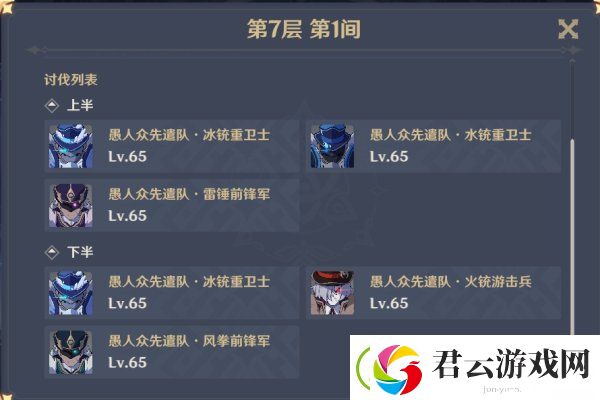 原神深渊7层阵容推荐-原神攻略
