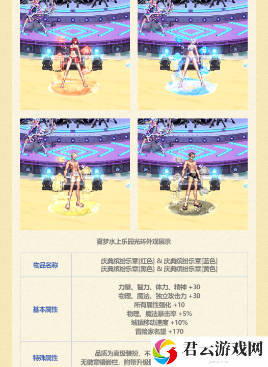 DNF《地下城与勇士》夏日套夏梦水上乐园礼包内容一览