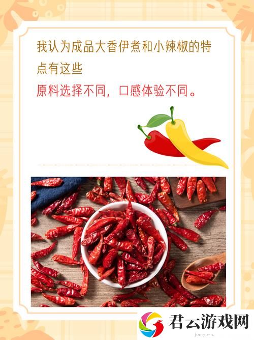 成品大香伊煮和小辣椒在哪些方面，平台：美食探索诺布攻略