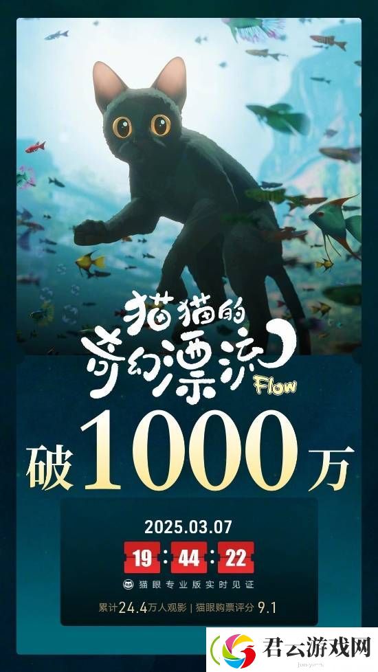 曾获奥斯卡奖：猫猫的奇幻漂流上映8天票房破1000万