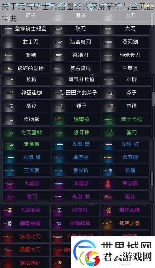 关于元气骑士武器图鉴的深度解析与全武器宝典